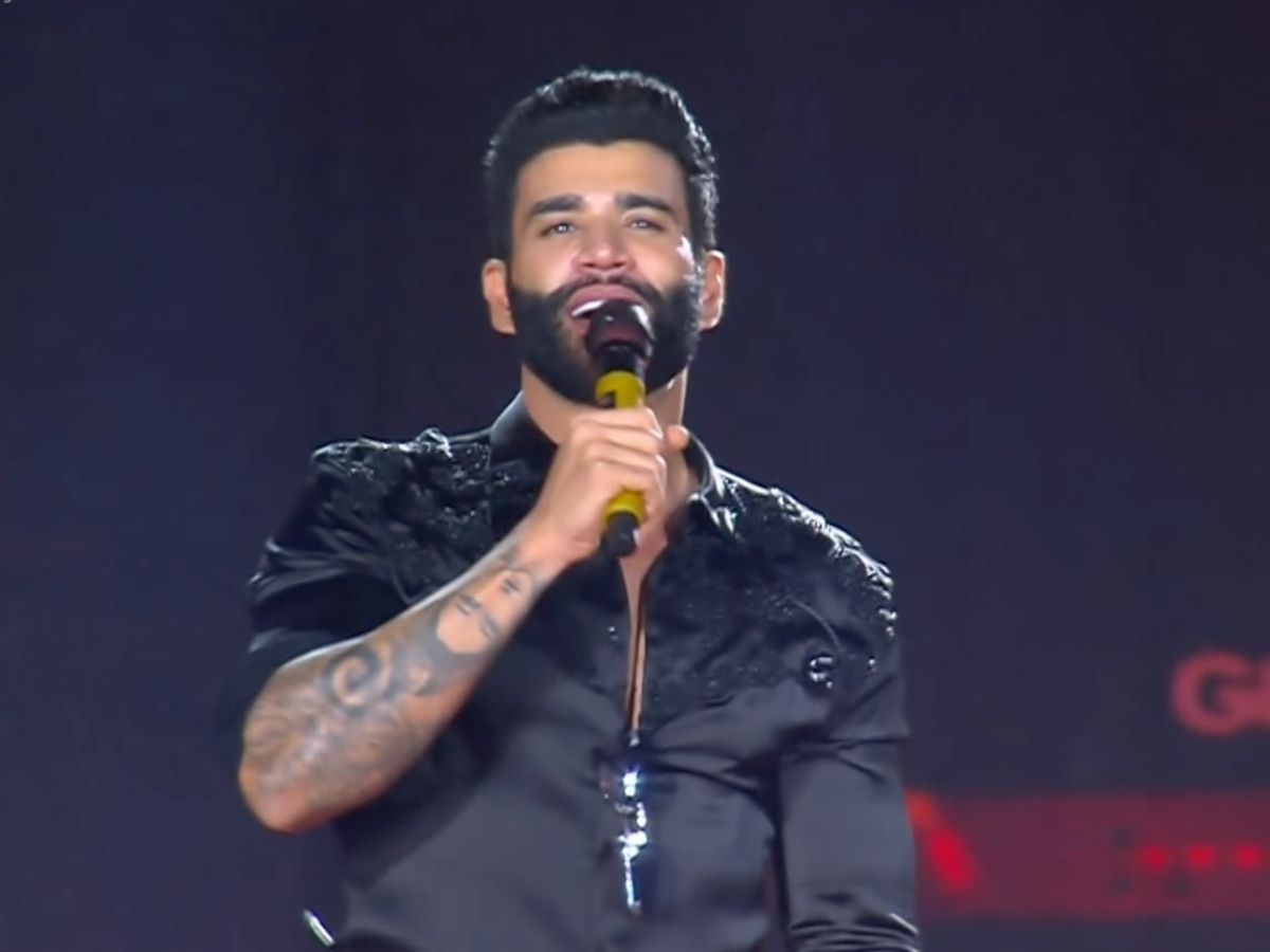 Gusttavo Lima encerra show em Barretos (Reprodução / Globo)