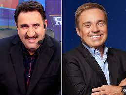 Ratinho e Gugu (Lourival Ribeiro/SBT e Record/Divulgação)   Leia mais em: https://veja.abril.com.br/cultura/na-guerra-pelo-ibope-ratinho-e-gugu-apelam-para-baixaria-e-assistencialismo